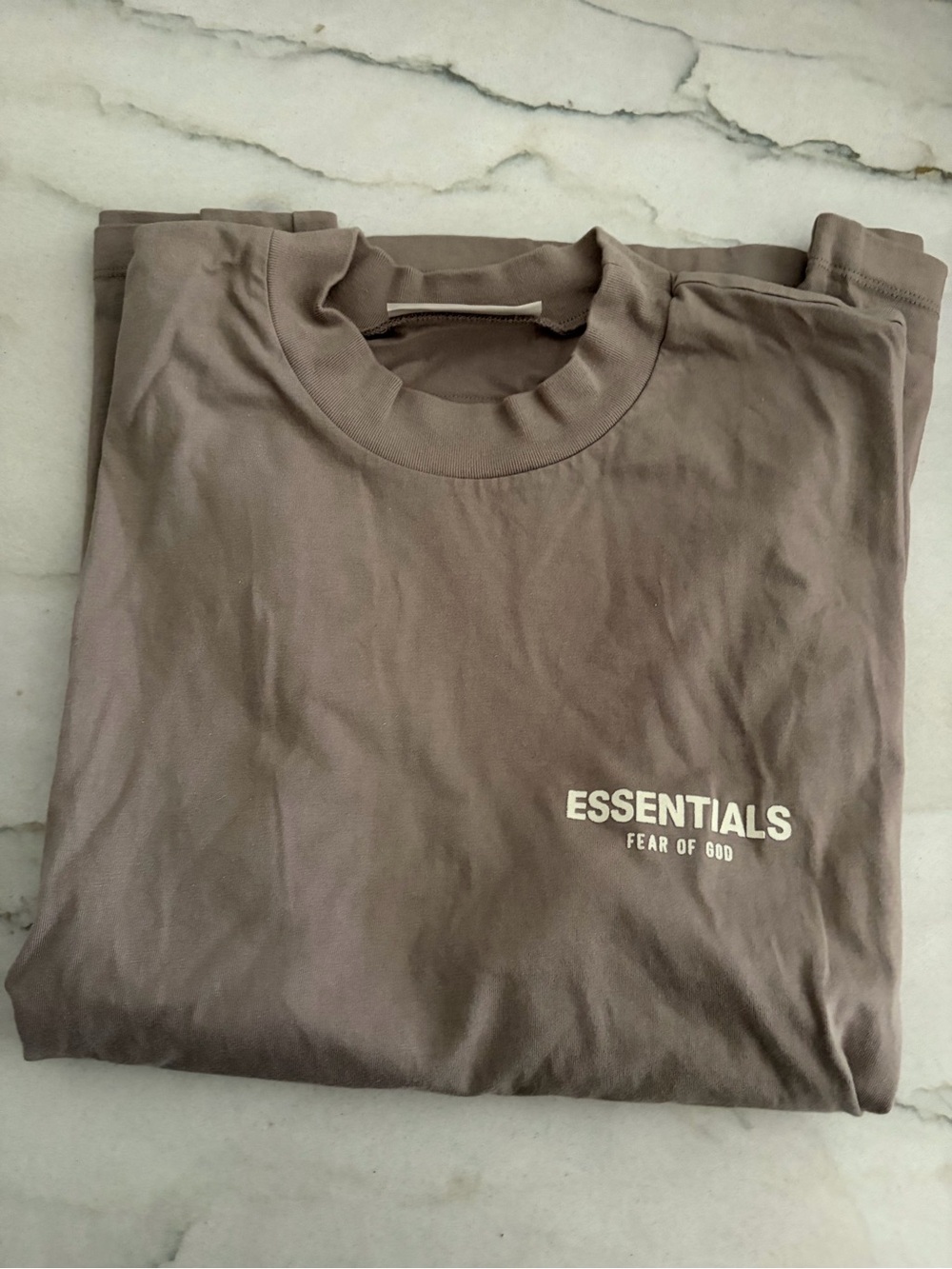FOG Essentials Short Sleeve Logo Tee in Taupe